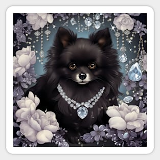 Jewelled Black Pom Sticker